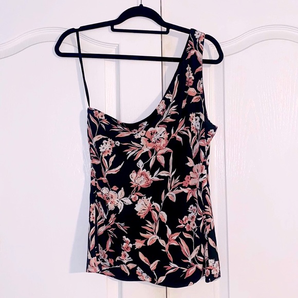 WHBM, one shoulder floral blouse. - Picture 2 of 4